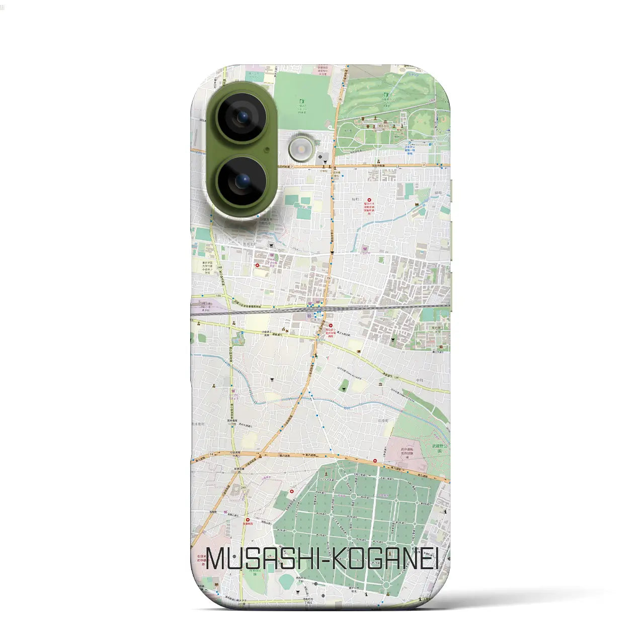 【武蔵小金井（東京都）】地図柄iPhoneケース（バックカバータイプ）