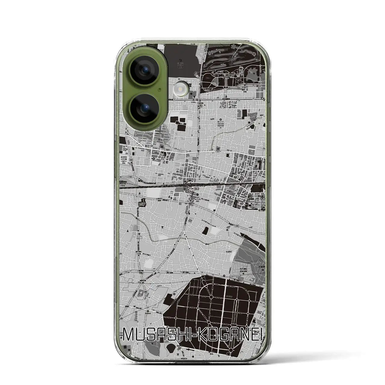 【武蔵小金井（東京都）】地図柄iPhoneケース（クリアタイプ）モノトーン・iPhone 17 Pro Max 用