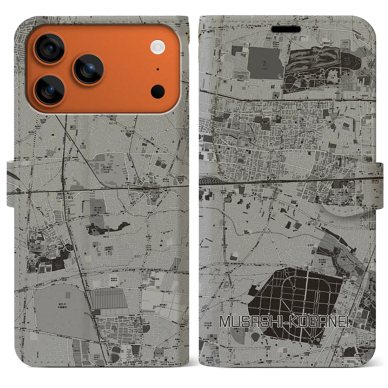 【武蔵小金井（東京都）】地図柄iPhoneケース（手帳タイプ）