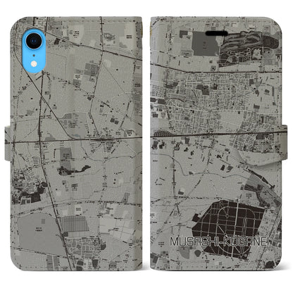 【武蔵小金井（東京都）】地図柄iPhoneケース（手帳タイプ）モノトーン・iPhone XR 用