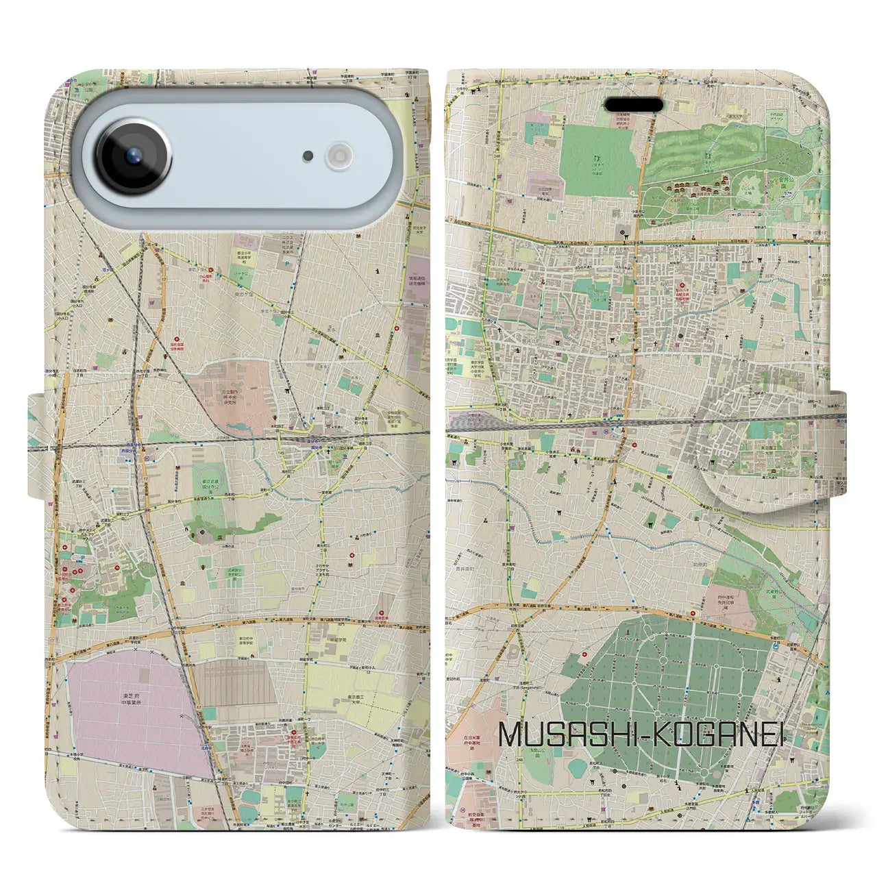 【武蔵小金井（東京都）】地図柄iPhoneケース（手帳タイプ）