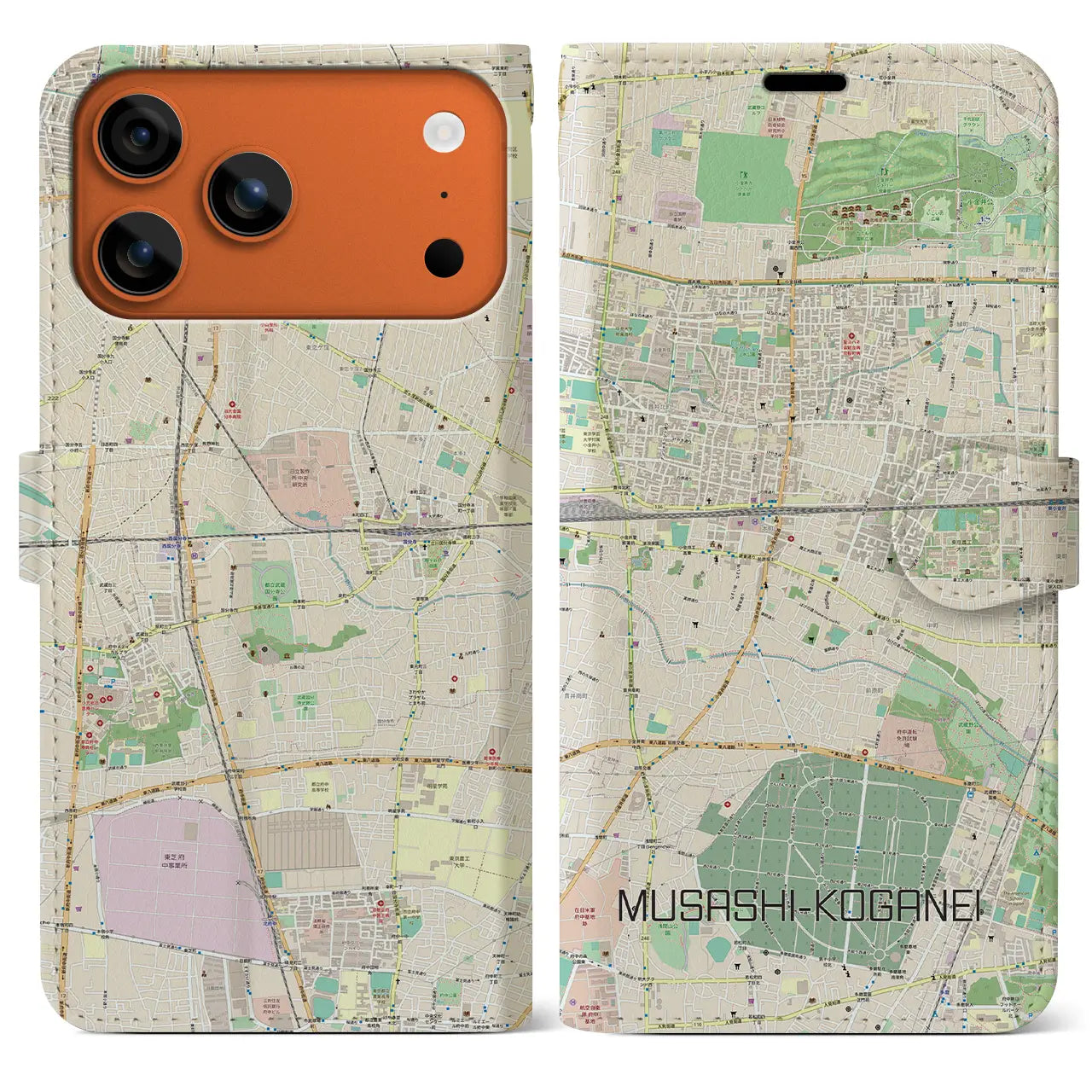 【武蔵小金井（東京都）】地図柄iPhoneケース（手帳タイプ）