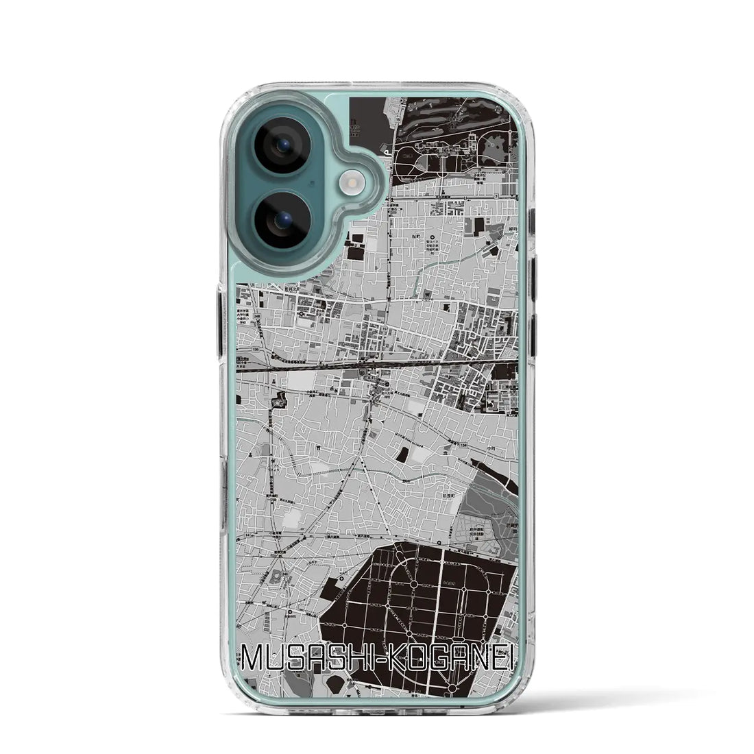 【武蔵小金井(東京都)】地図柄iPhoneケース(MagSafeタイプ)モノトーン・iPhone 16 Pro 用