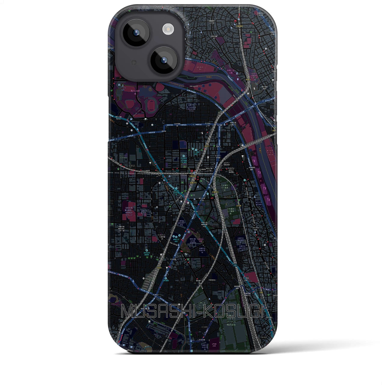 【武蔵小杉（神奈川県）】地図柄iPhoneケース（バックカバータイプ）