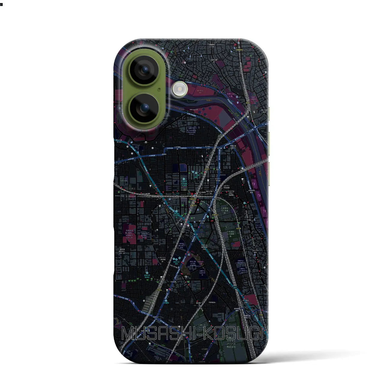 【武蔵小杉（神奈川県）】地図柄iPhoneケース（バックカバータイプ）