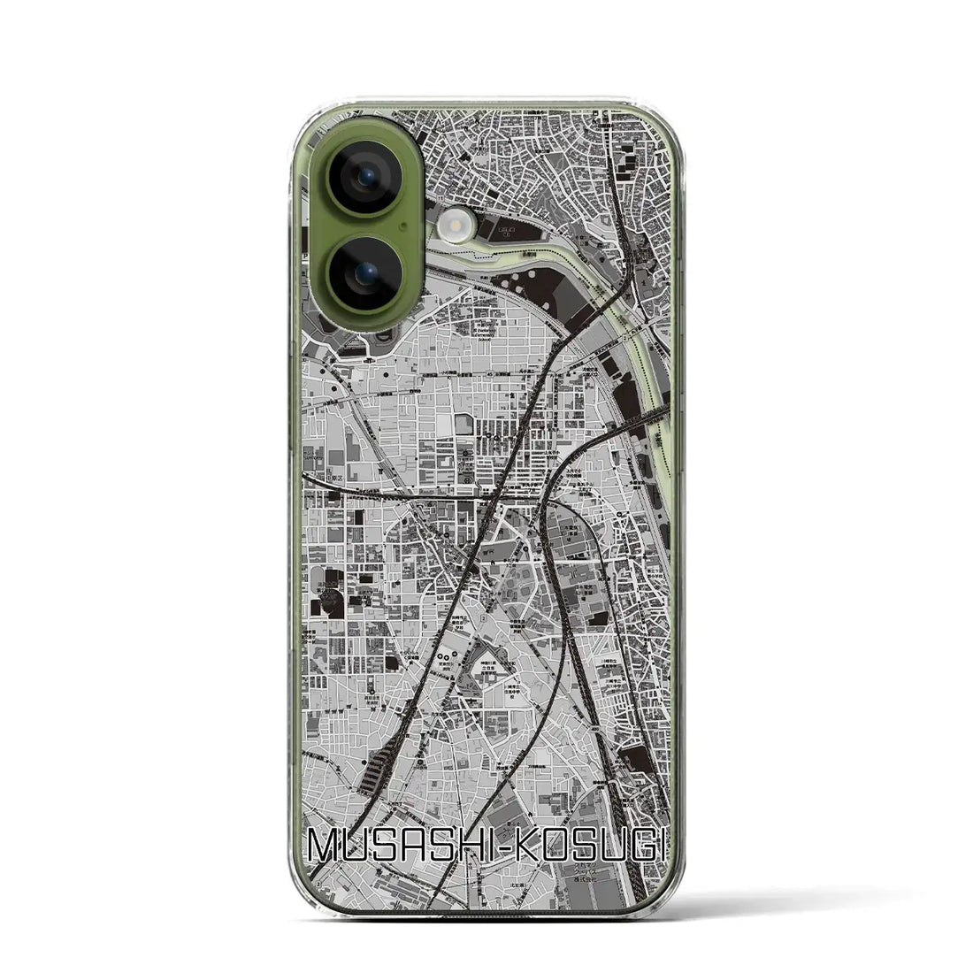 【武蔵小杉（神奈川県）】地図柄iPhoneケース（クリアタイプ）モノトーン・iPhone 17 Pro Max 用