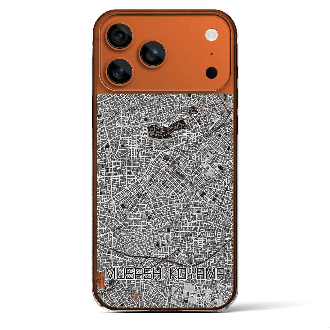 【武蔵小山（東京都）】地図柄iPhoneケース（クリアタイプ）モノトーン・iPhone 17 Pro Max 用