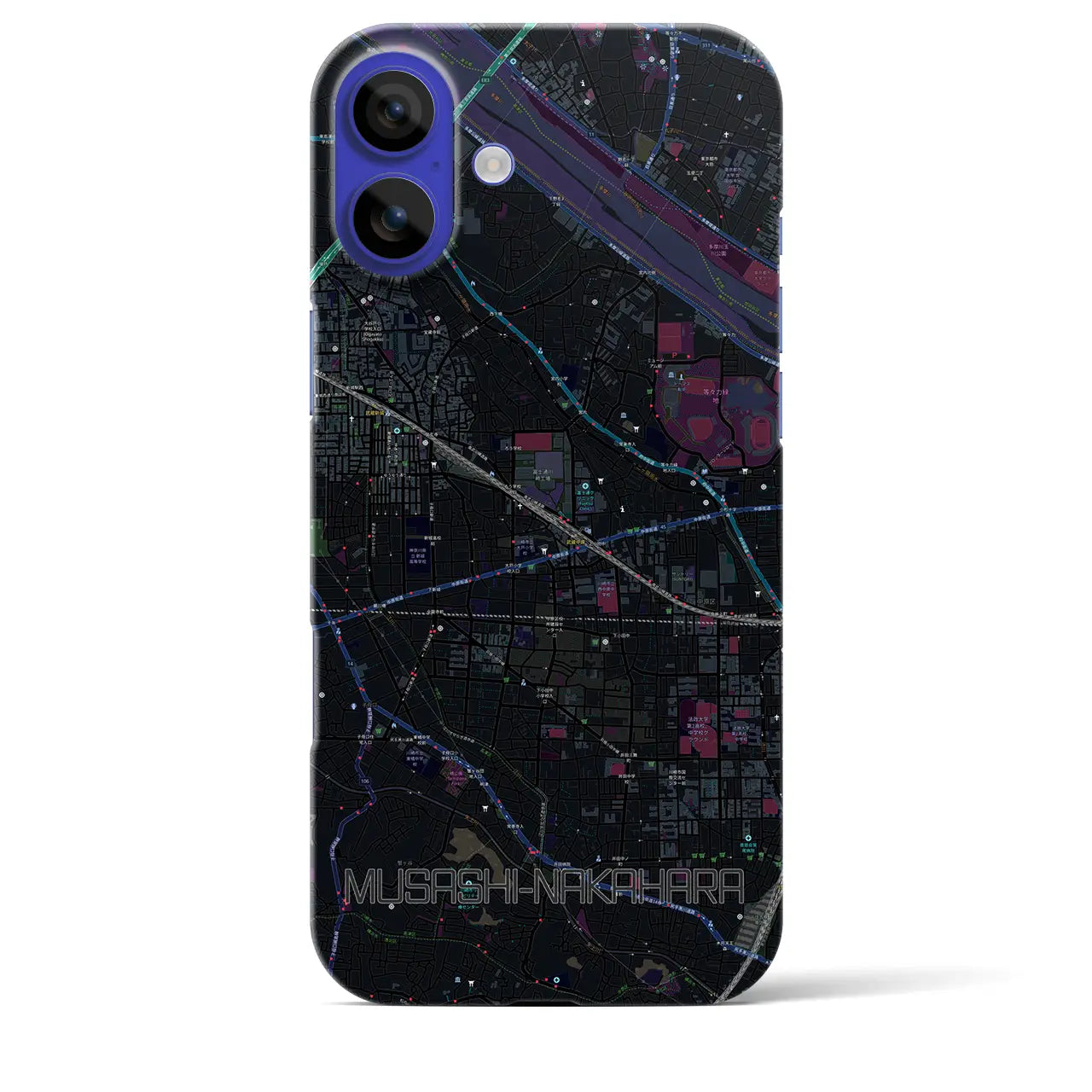 【武蔵中原（神奈川県）】地図柄iPhoneケース（バックカバータイプ）