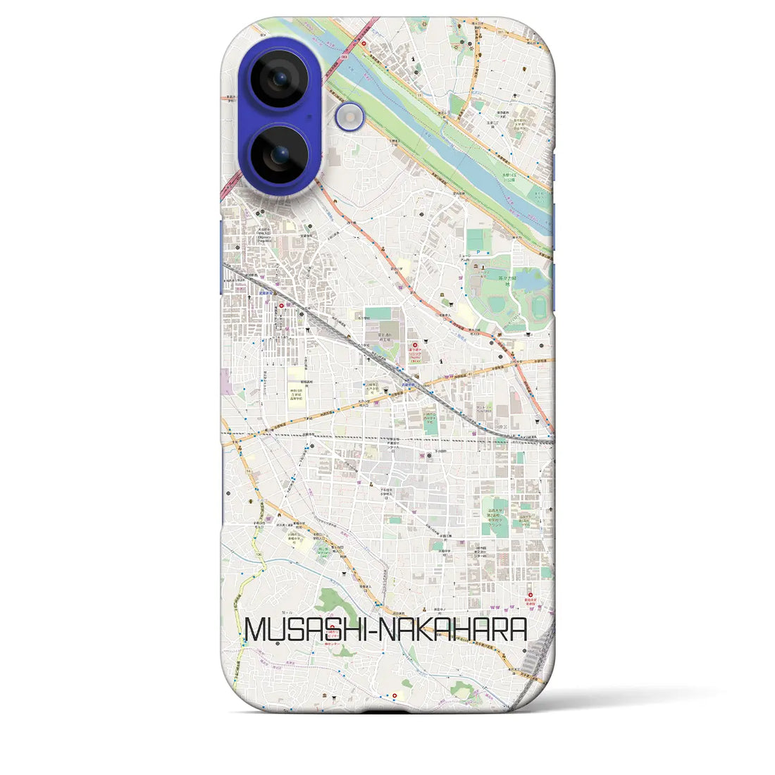 【武蔵中原(神奈川県)】地図柄iPhoneケース(バックカバータイプ)ナチュラル・iPhone 16 Pro Max 用