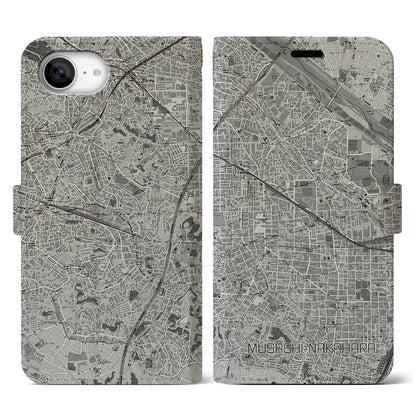 【武蔵中原（神奈川県）】地図柄iPhoneケース（手帳タイプ）