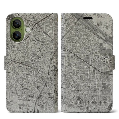 【武蔵中原（神奈川県）】地図柄iPhoneケース（手帳タイプ）