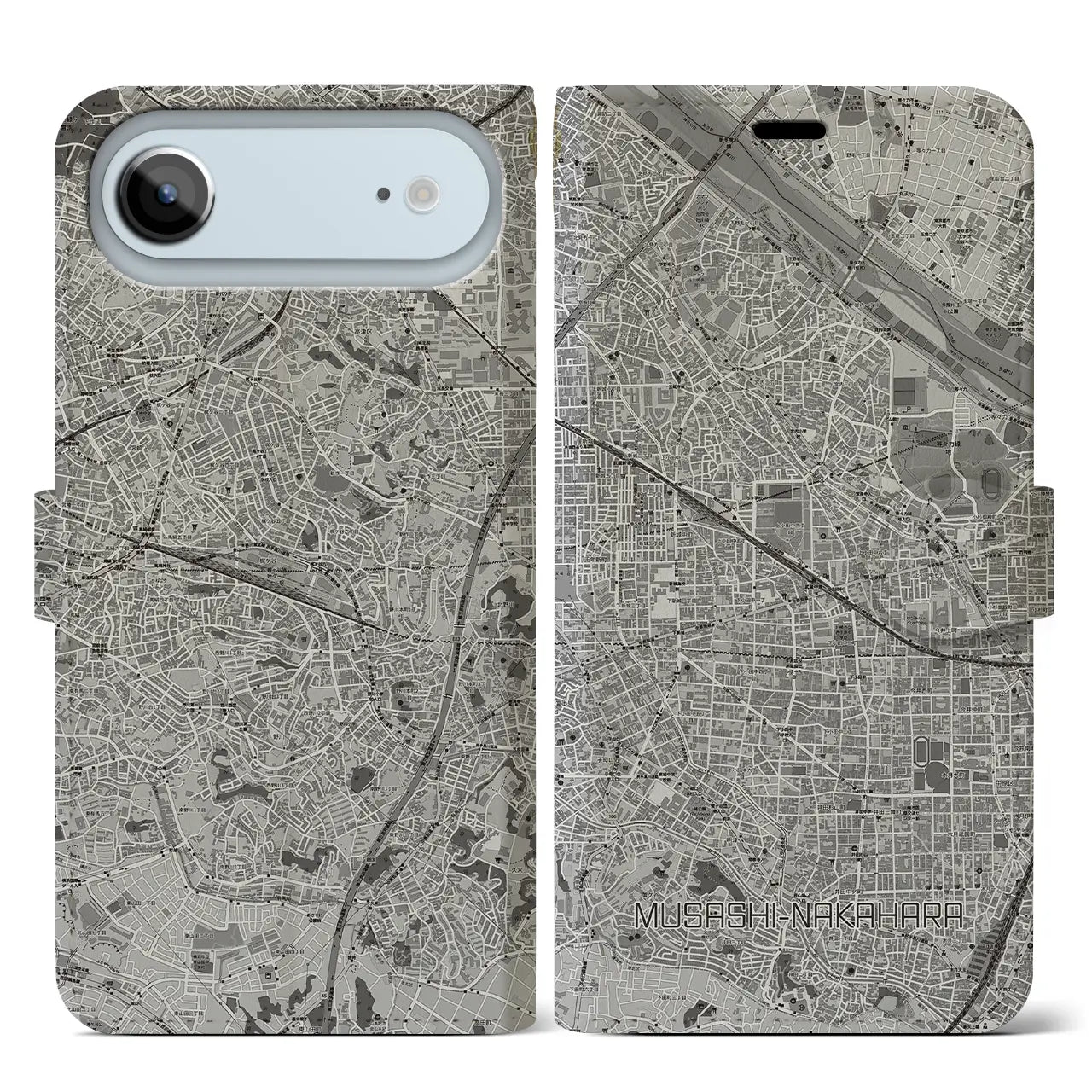 【武蔵中原（神奈川県）】地図柄iPhoneケース（手帳タイプ）