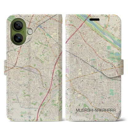 【武蔵中原（神奈川県）】地図柄iPhoneケース（手帳タイプ）