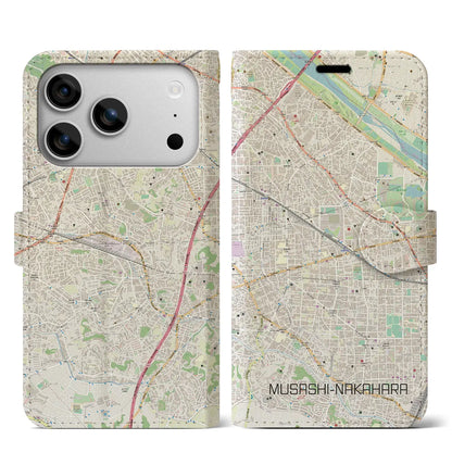 【武蔵中原（神奈川県）】地図柄iPhoneケース（手帳タイプ）