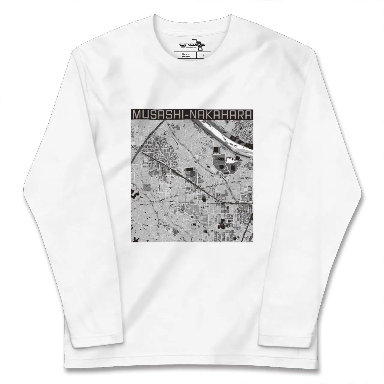 【武蔵中原（神奈川県）】地図柄ロングスリーブTシャツ