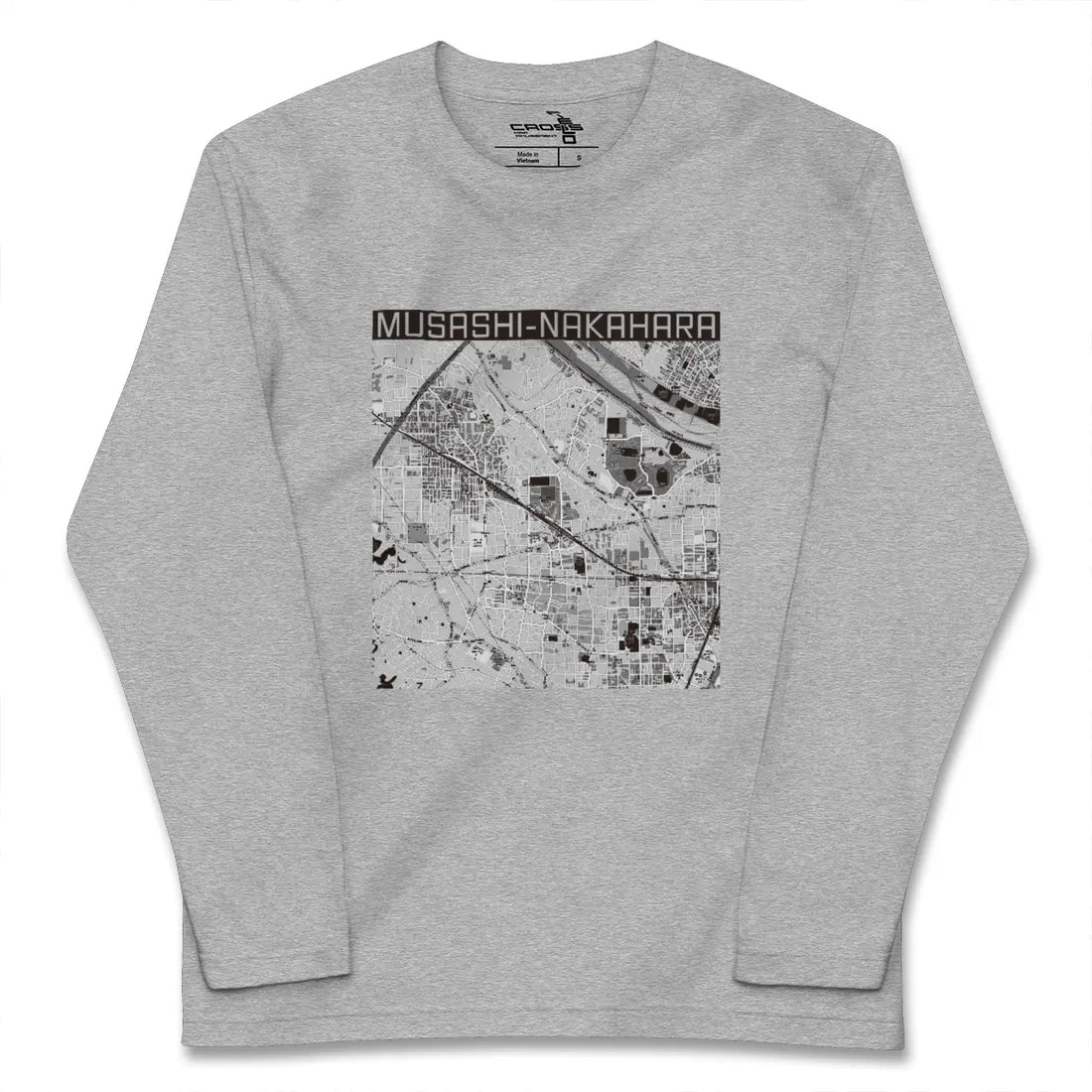 【武蔵中原（神奈川県）】地図柄ロングスリーブTシャツ