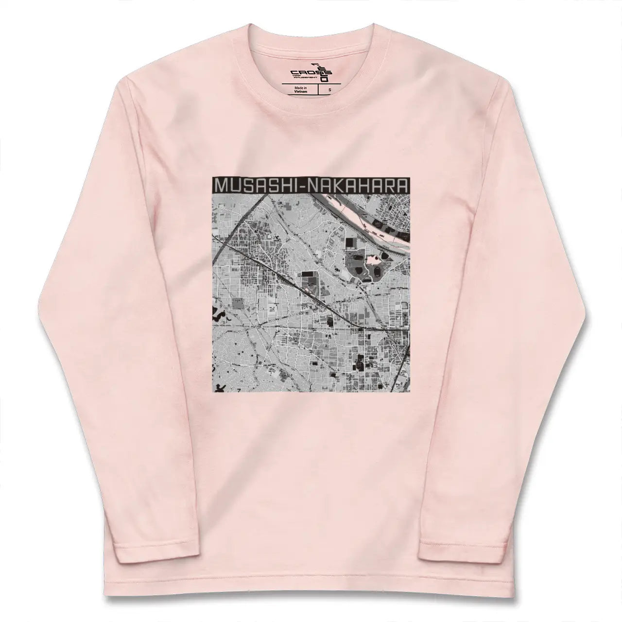 【武蔵中原（神奈川県）】地図柄ロングスリーブTシャツ
