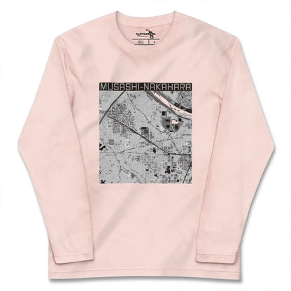 【武蔵中原（神奈川県）】地図柄ロングスリーブTシャツ