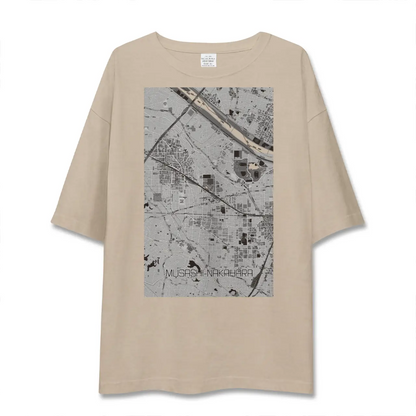 【武蔵中原（神奈川県）】地図柄ビッグシルエットTシャツ