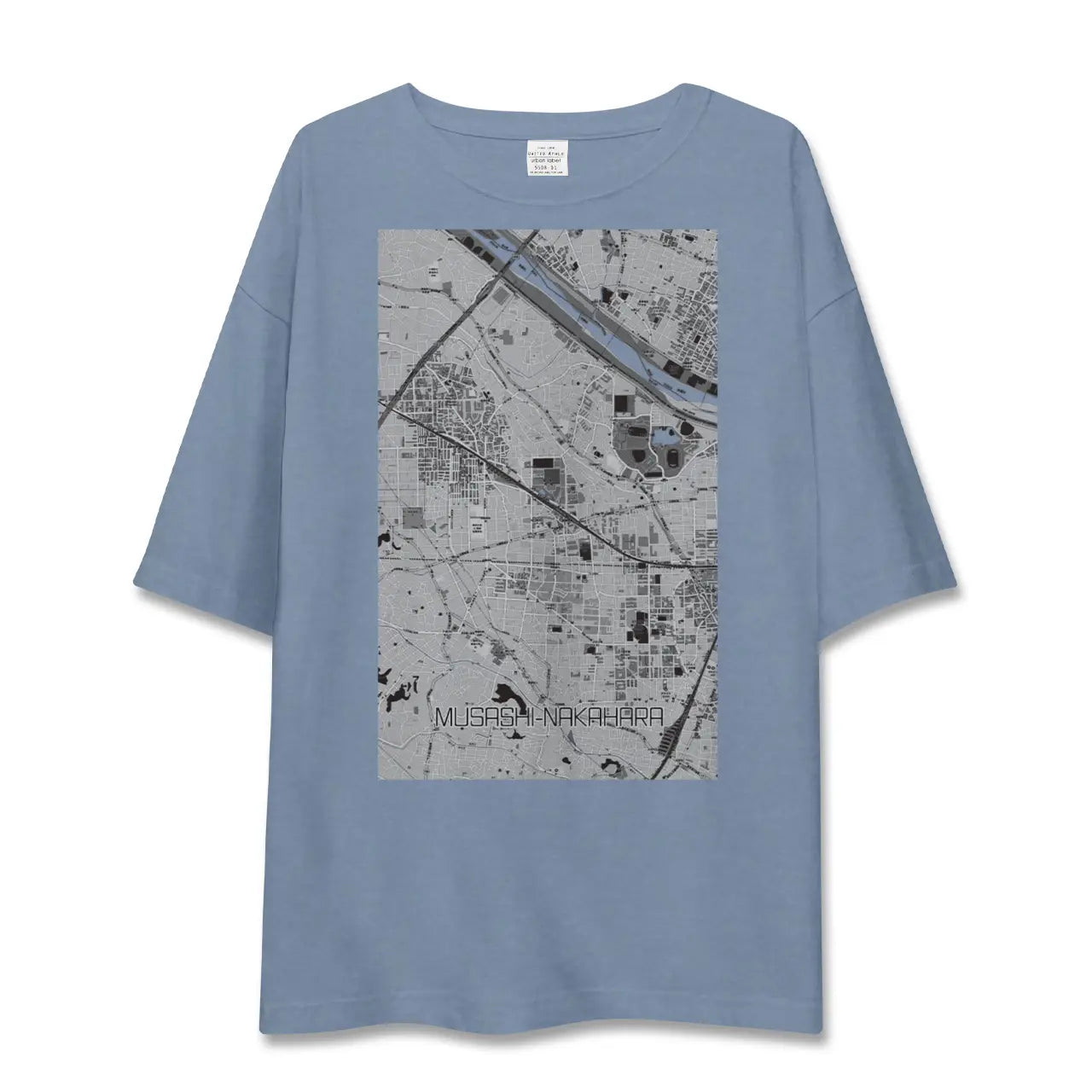 【武蔵中原（神奈川県）】地図柄ビッグシルエットTシャツ