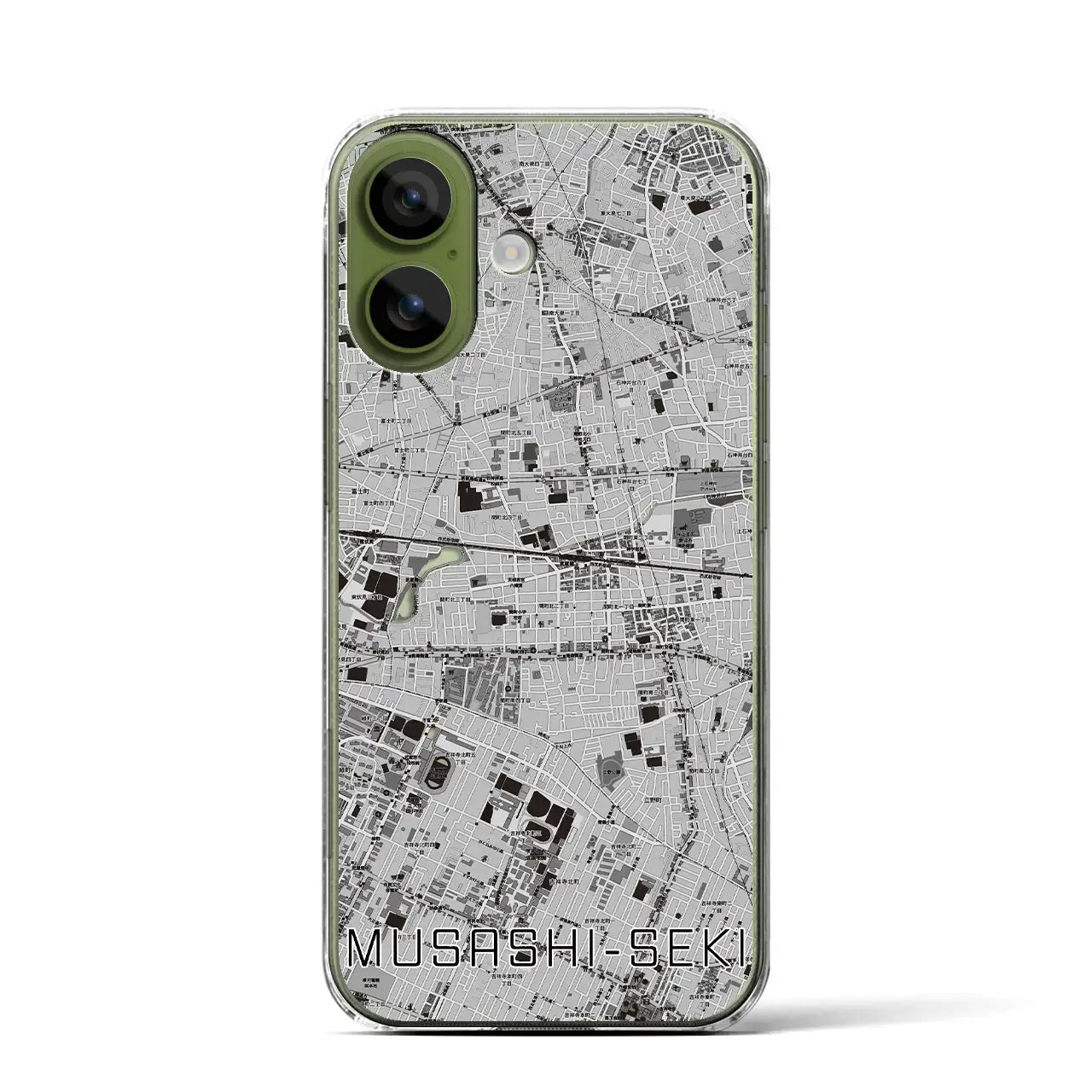 【武蔵関（東京都）】地図柄iPhoneケース（クリアタイプ）