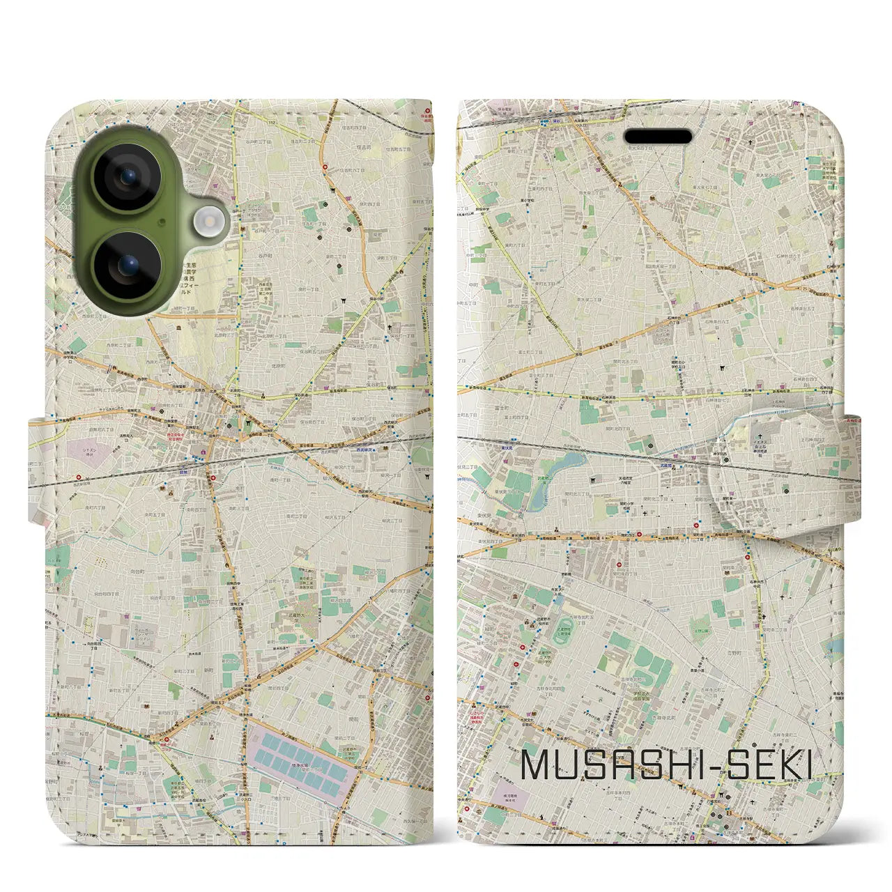 【武蔵関（東京都）】地図柄iPhoneケース（手帳タイプ）