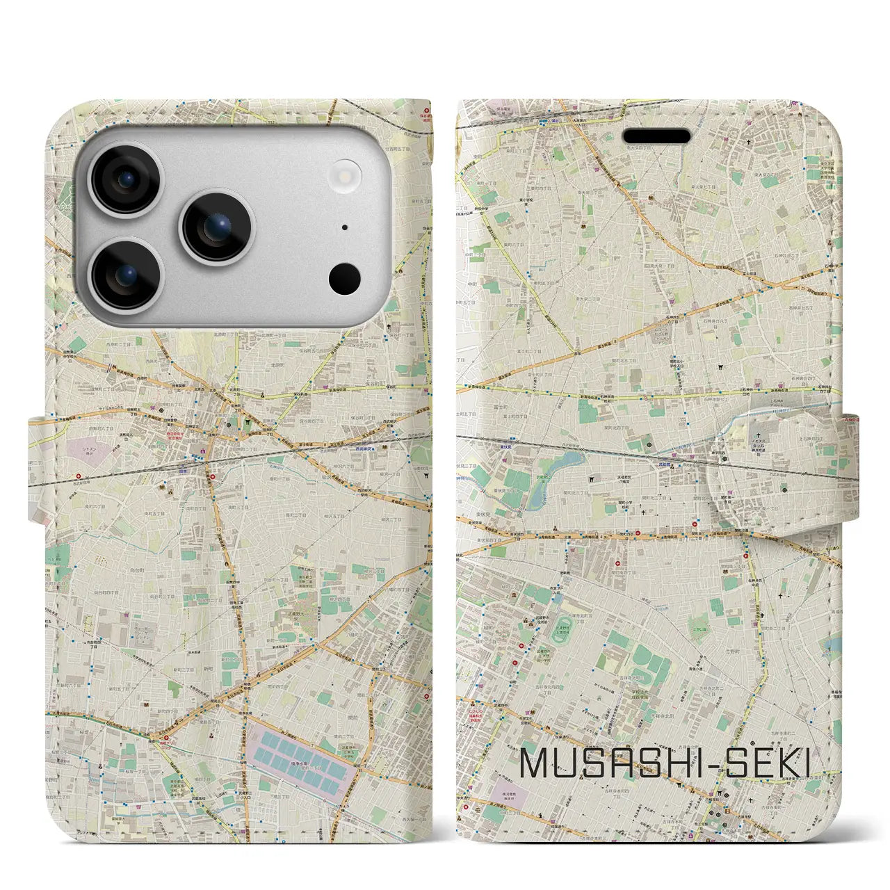 【武蔵関（東京都）】地図柄iPhoneケース（手帳タイプ）