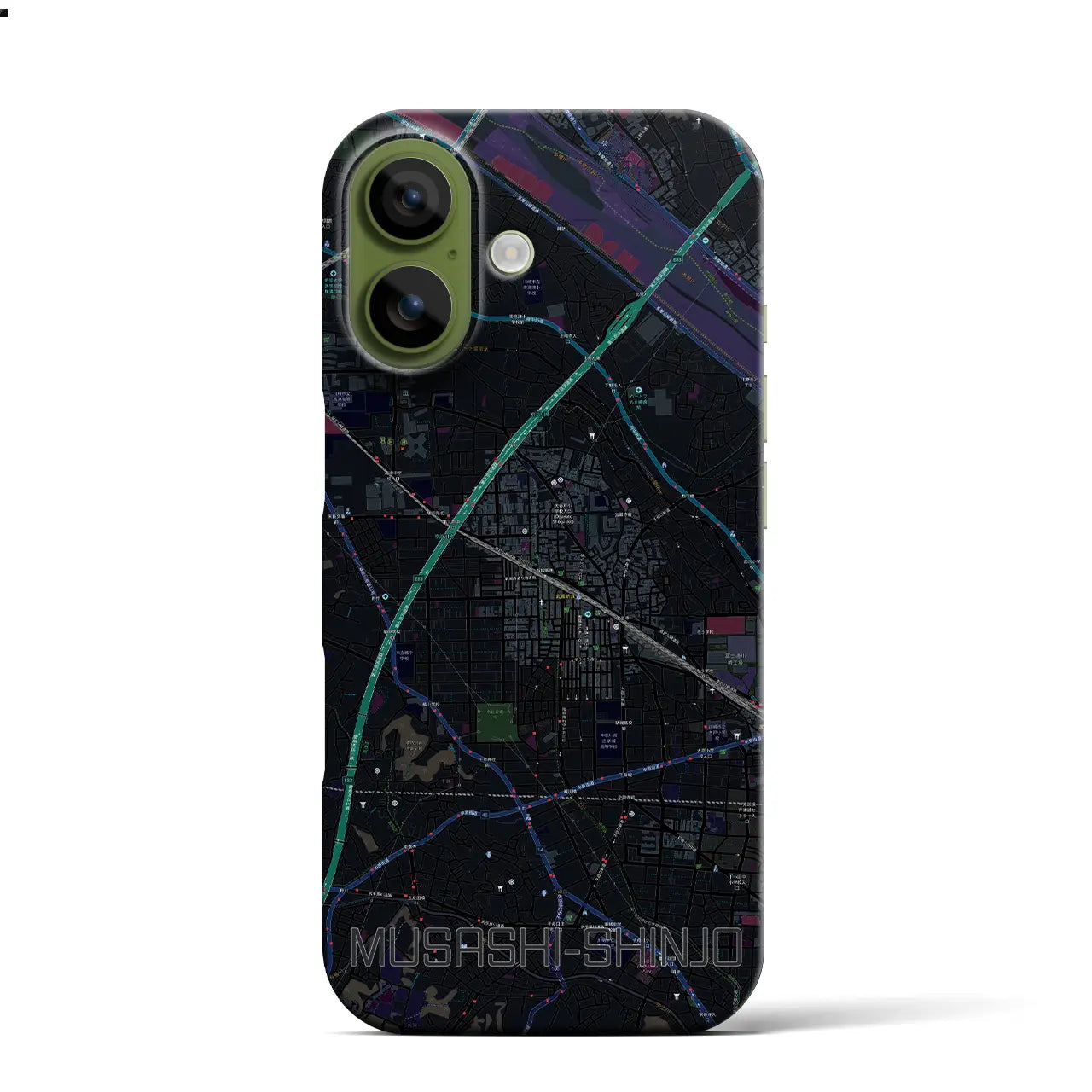 【武蔵新城（神奈川県）】地図柄iPhoneケース（バックカバータイプ）
