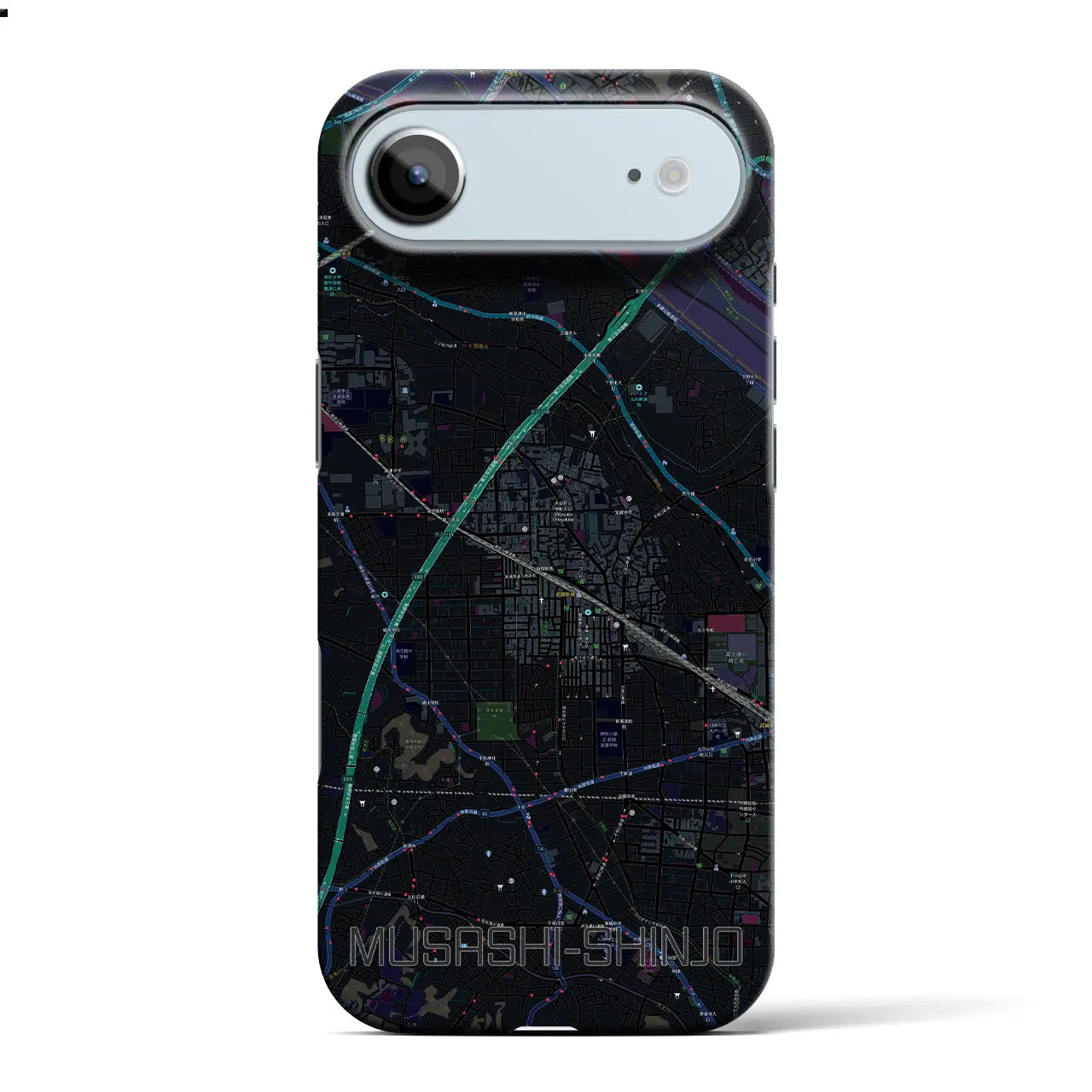 【武蔵新城（神奈川県）】地図柄iPhoneケース（バックカバータイプ）