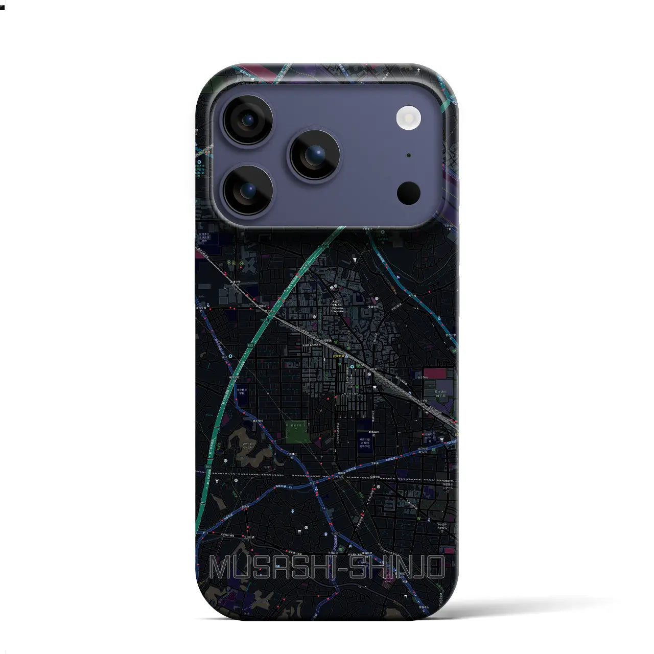 【武蔵新城（神奈川県）】地図柄iPhoneケース（バックカバータイプ）