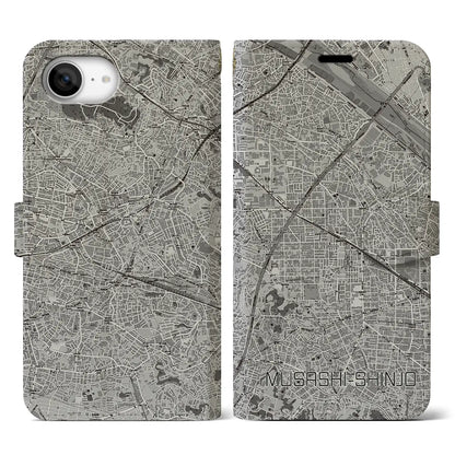 【武蔵新城（神奈川県）】地図柄iPhoneケース（手帳タイプ）