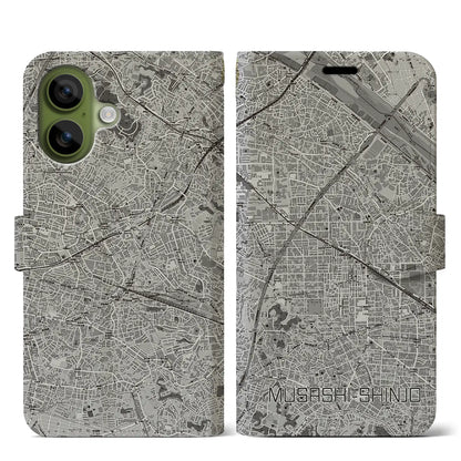 【武蔵新城（神奈川県）】地図柄iPhoneケース（手帳タイプ）