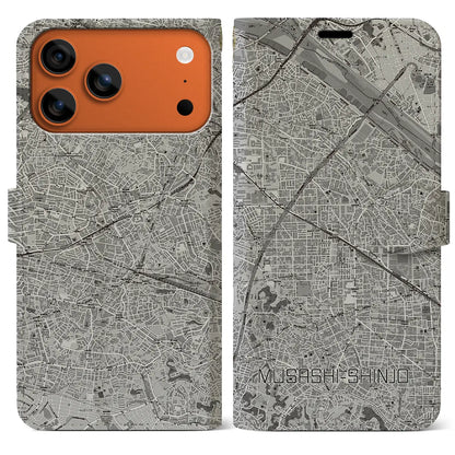 【武蔵新城（神奈川県）】地図柄iPhoneケース（手帳タイプ）