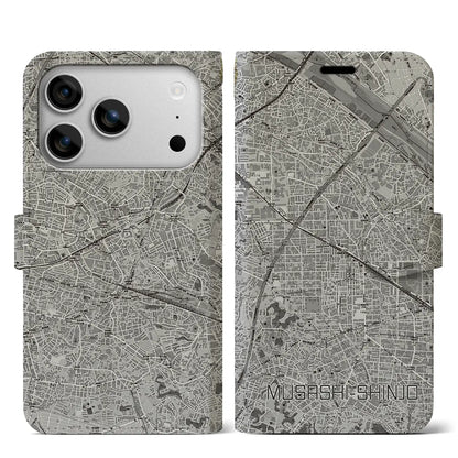 【武蔵新城（神奈川県）】地図柄iPhoneケース（手帳タイプ）