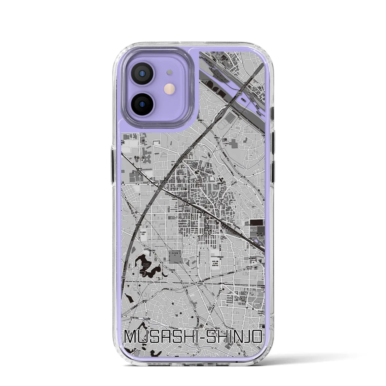 【武蔵新城（神奈川県）】地図柄iPhoneケース（MagSafeタイプ）