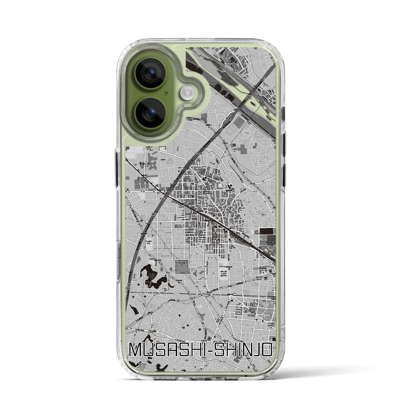 【武蔵新城（神奈川県）】地図柄iPhoneケース（MagSafeタイプ）