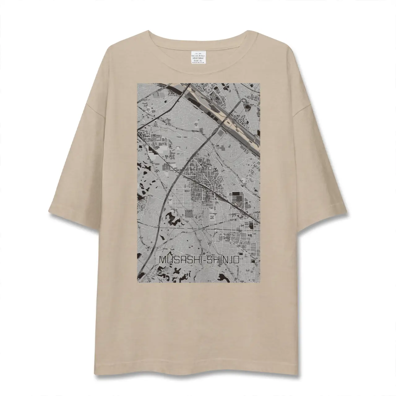 【武蔵新城（神奈川県）】地図柄ビッグシルエットTシャツ
