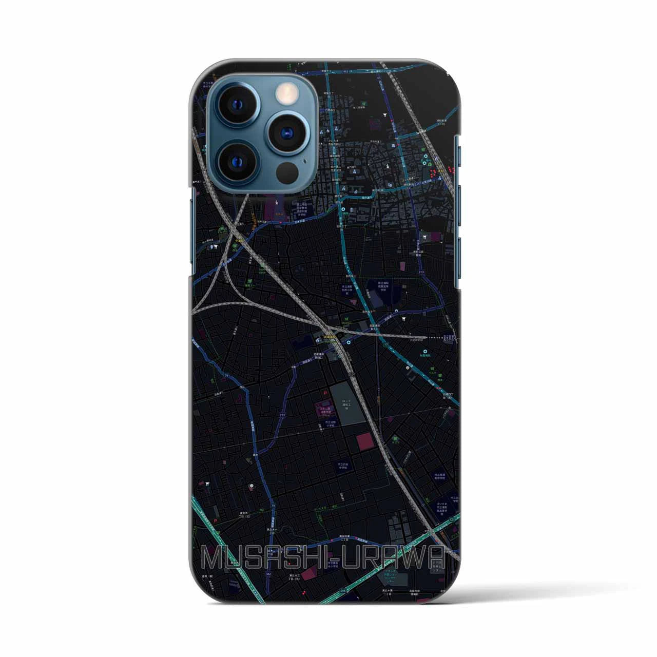 【武蔵浦和（埼玉県）】地図柄iPhoneケース（バックカバータイプ）