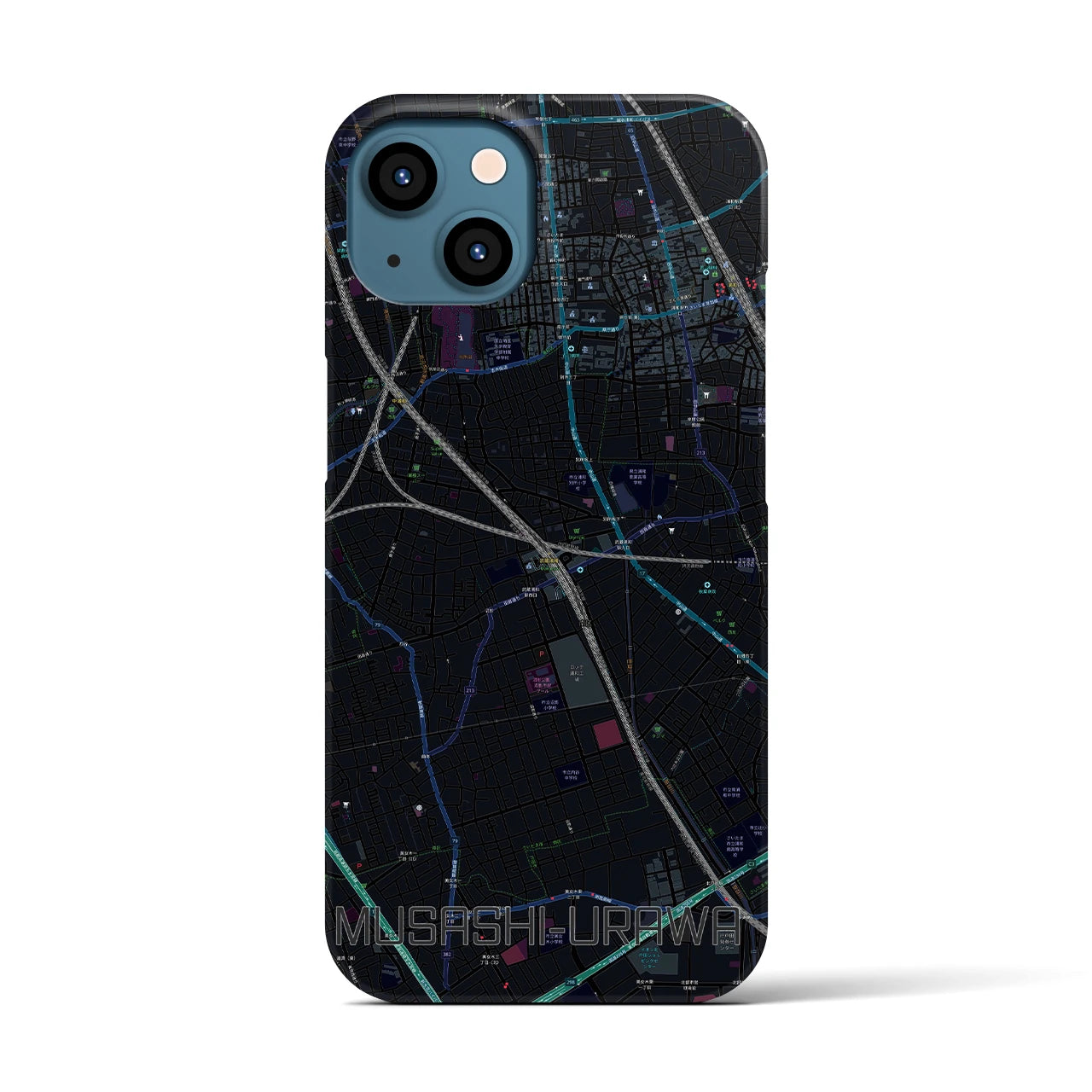 【武蔵浦和（埼玉県）】地図柄iPhoneケース（バックカバータイプ）