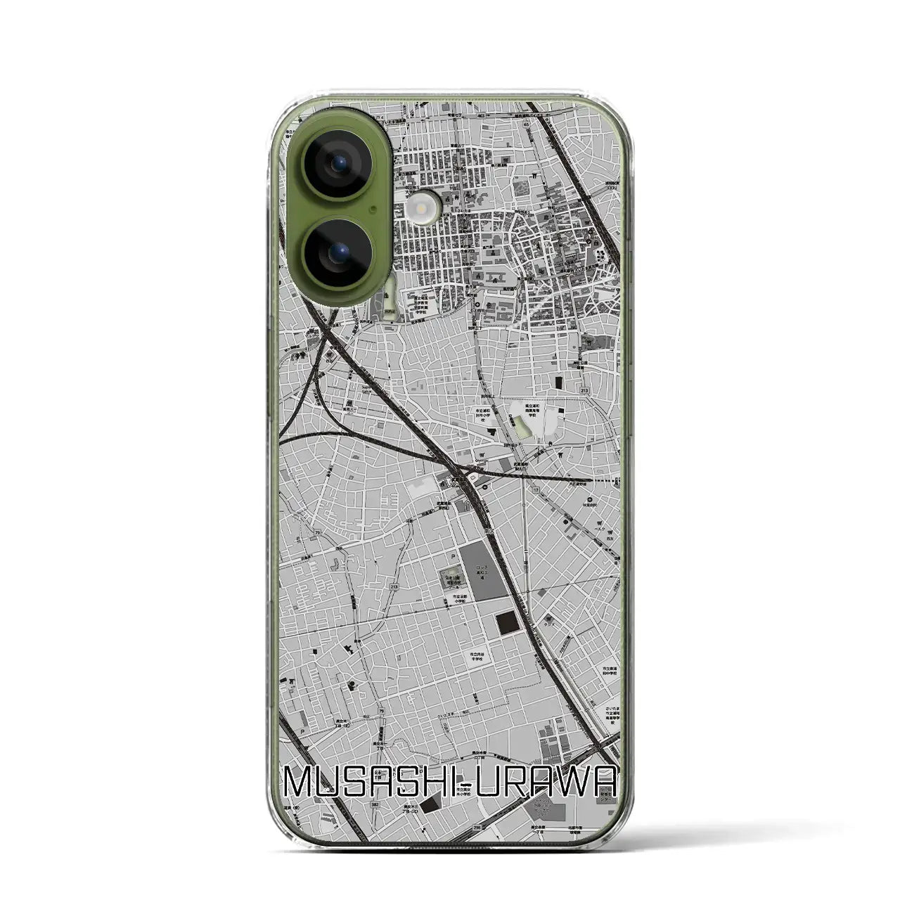 【武蔵浦和（埼玉県）】地図柄iPhoneケース（クリアタイプ）