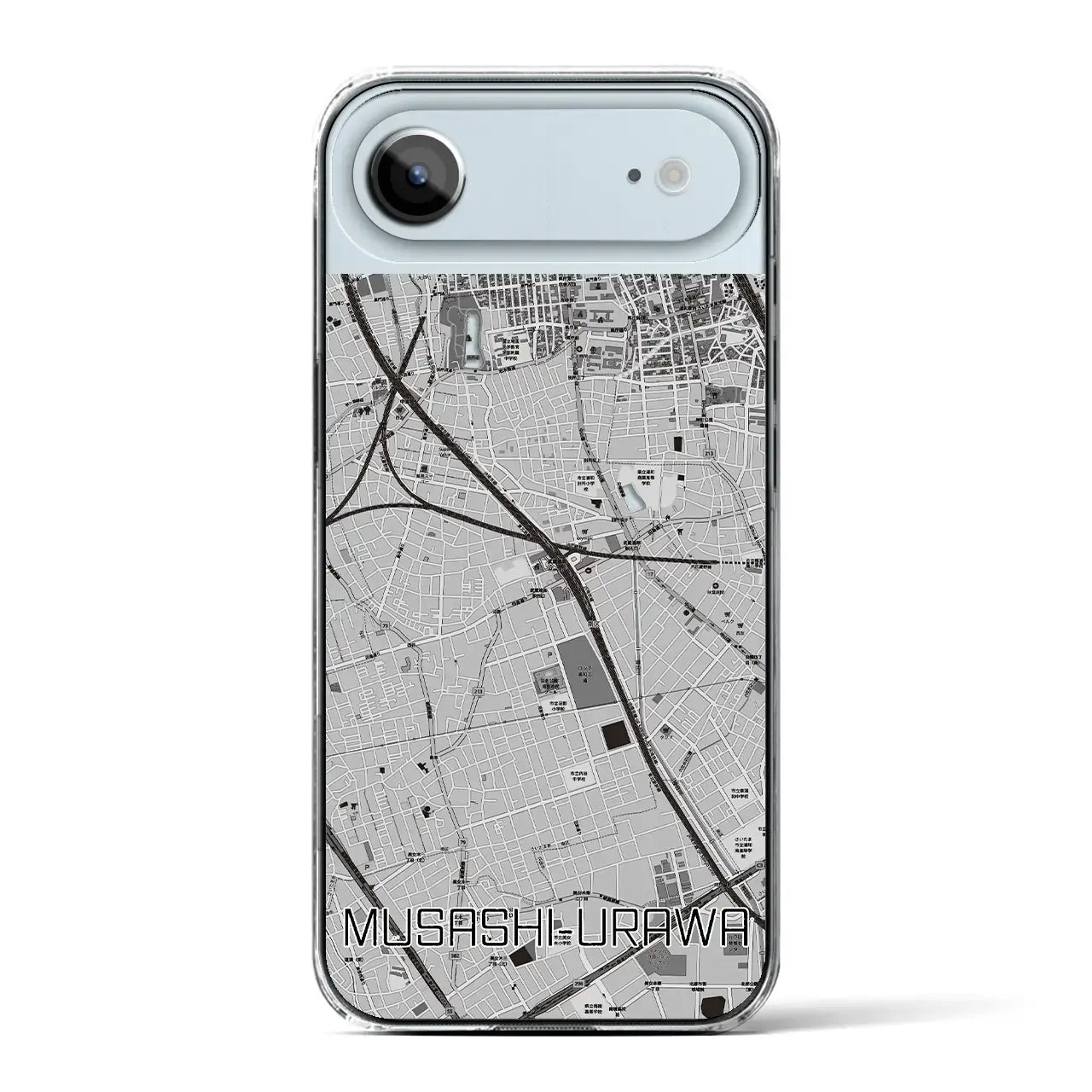 【武蔵浦和（埼玉県）】地図柄iPhoneケース（クリアタイプ）