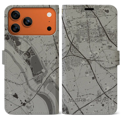 【武蔵浦和（埼玉県）】地図柄iPhoneケース（手帳タイプ）