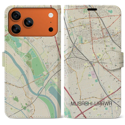 【武蔵浦和（埼玉県）】地図柄iPhoneケース（手帳タイプ）