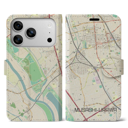 【武蔵浦和（埼玉県）】地図柄iPhoneケース（手帳タイプ）