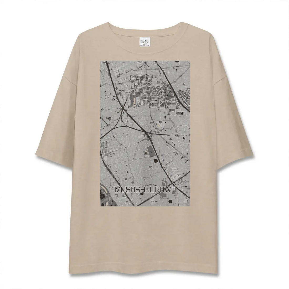 【武蔵浦和（埼玉県）】地図柄ビッグシルエットTシャツ