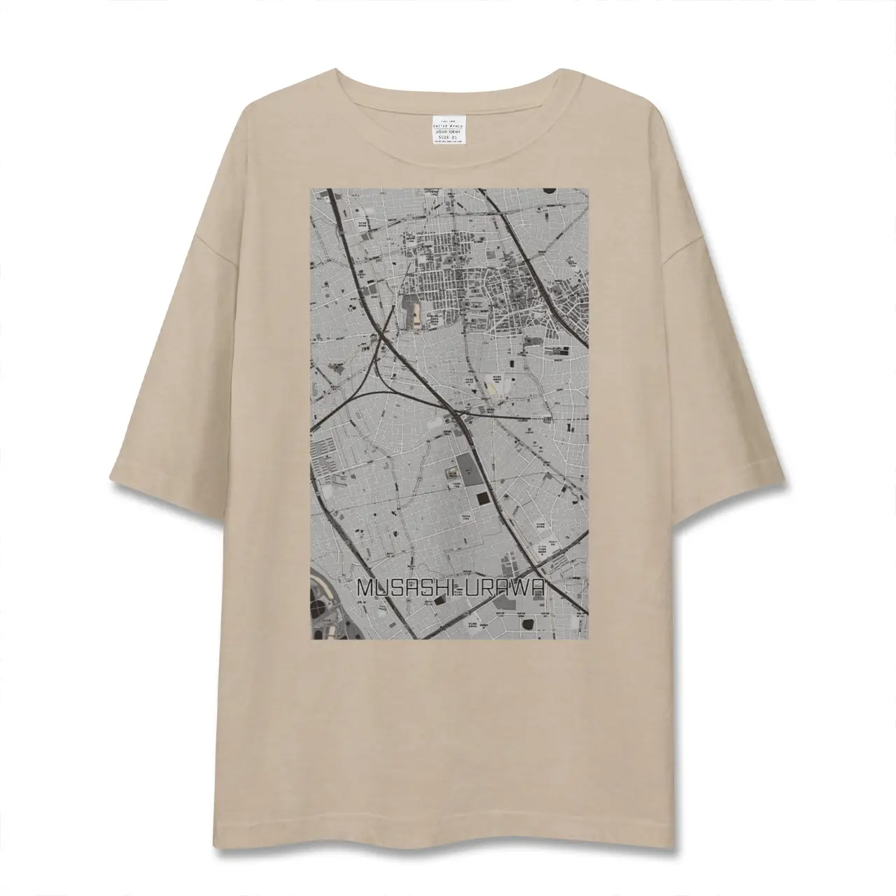【武蔵浦和（埼玉県）】地図柄ビッグシルエットTシャツ