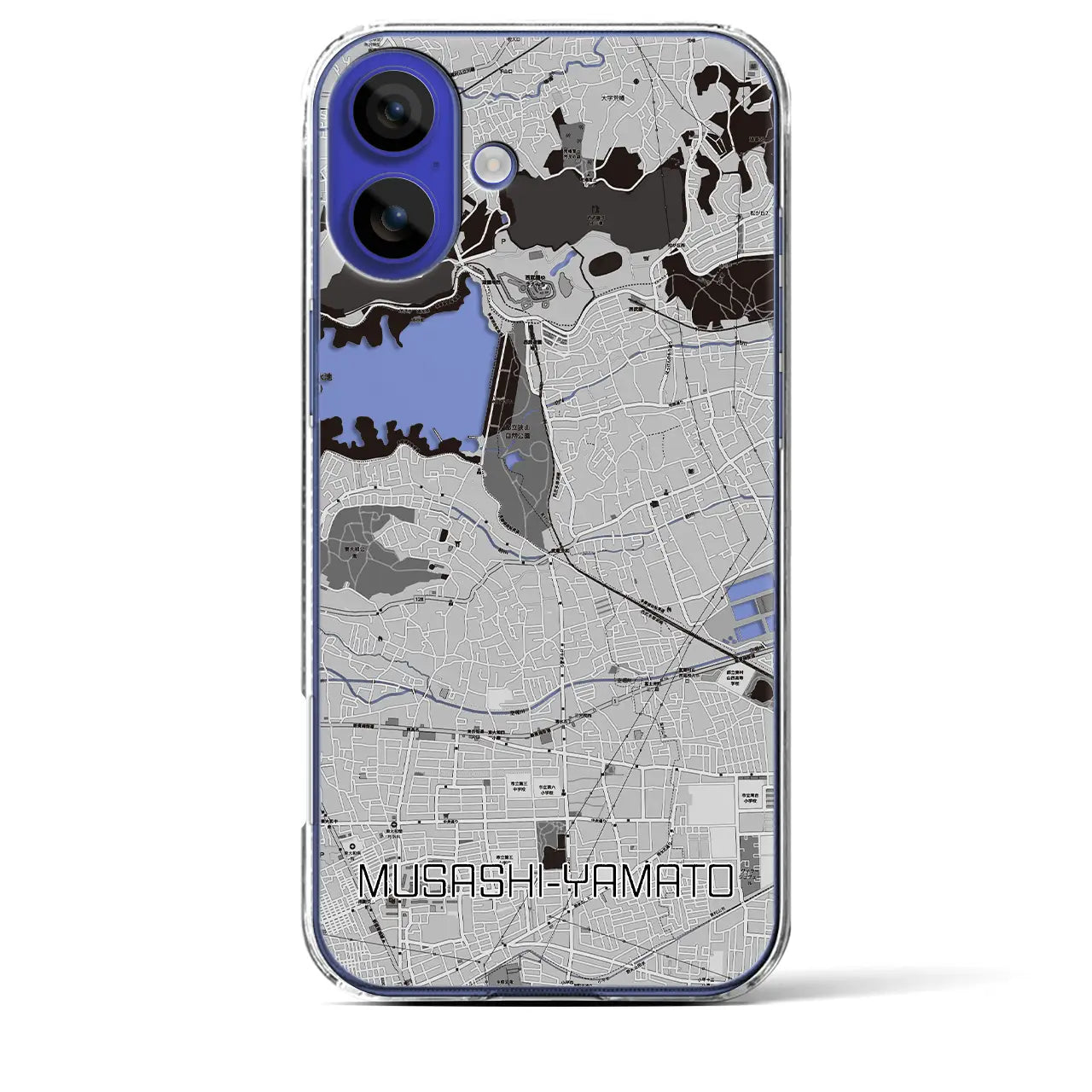 【武蔵大和（東京都）】地図柄iPhoneケース（クリアタイプ）