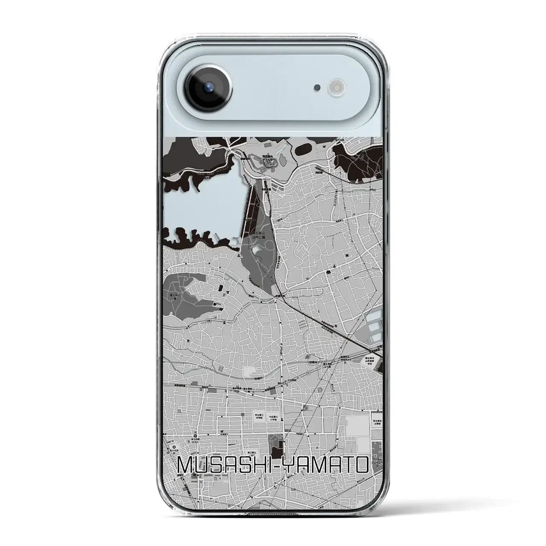 【武蔵大和(東京都)】地図柄iPhoneケース(クリアタイプ)モノトーン・iPhone 17 Pro Max 用