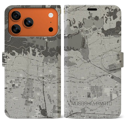 【武蔵大和（東京都）】地図柄iPhoneケース（手帳タイプ）