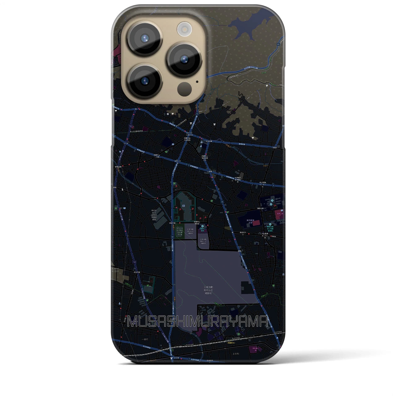 【武蔵村山（東京都）】地図柄iPhoneケース（バックカバータイプ）